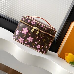 Louis Vuitton Floral Cosmetic Case in Brown and Pink